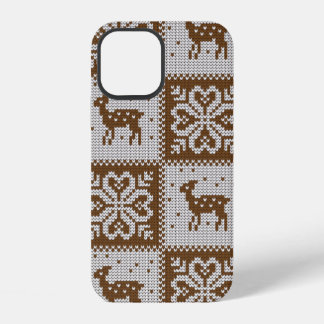 Coque iPhone 12 Motif décoratif sans couture vintage hiver tricoté