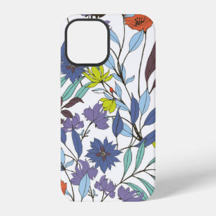 Coque iPhone 12 Motif d'élégance abstraite avec fond floral.