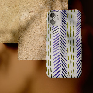 Etui iPhone 13 Motif d'épine bovine en violet et vert