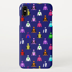 Coque iPhone XS Max Motif d'équitation de Jockey Silks sur Blue