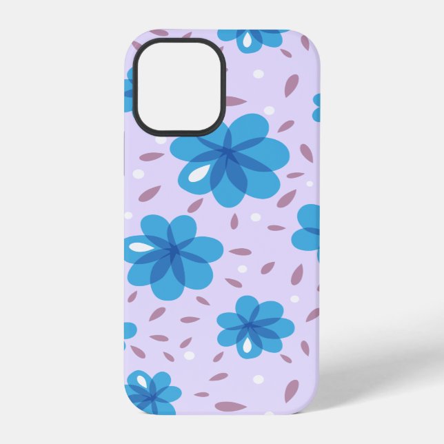 Coque iPhone Motif des fleurs bleues douces (Verso)