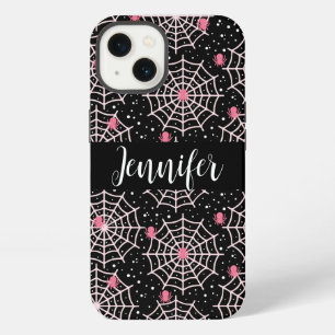 Etui iPhone 13 Motif des toiles d'Halloween et araignées