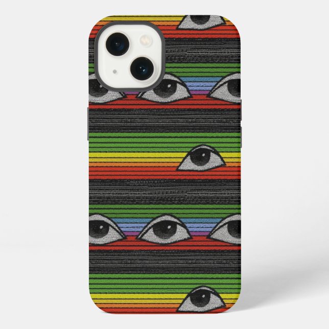 Coque iPhone Motif des yeux psychédéliques (Verso)