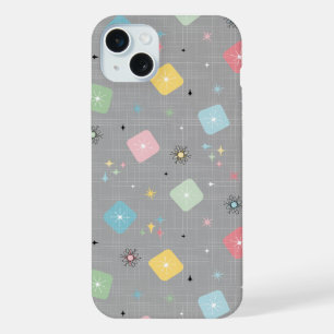 Coque iPhone 15 Plus Motif d'explosions d'étoiles atomiques dispersées