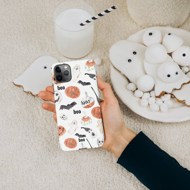 Coque iPhone Motif d'horreur d'Halloween coloré |Bonne Hallowee (Créateur téléchargé)