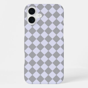 Coque iPhone 16 Plus Motif diamant en gris et lavande