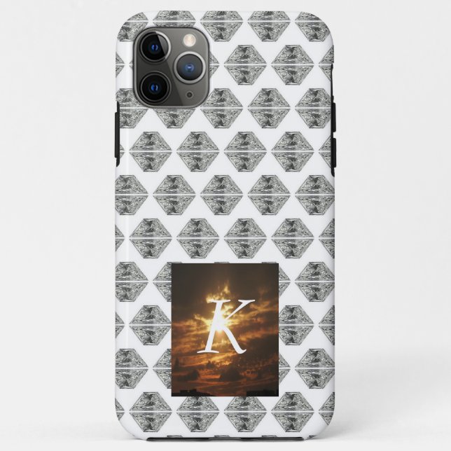 Coque iphone Motif diamant Gemstone Initial (Dos)