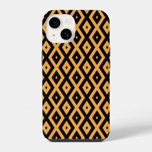 Coque Pour iPhone 14 Motif diamant jaune et noir