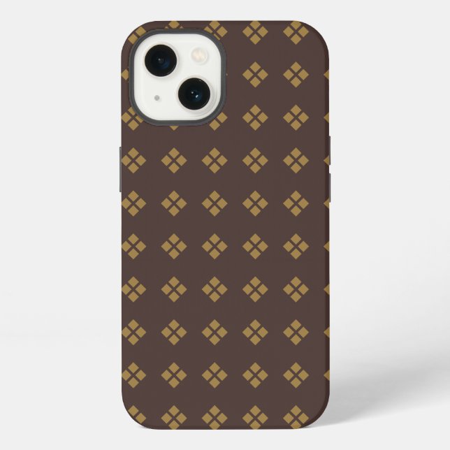 Coque iPhone Motif diamant or (Verso)
