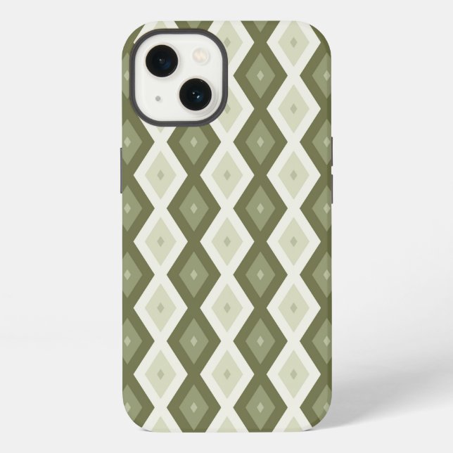 Coque iPhone Motif diamant vert olive Coque-coque iphone Mate (Verso)