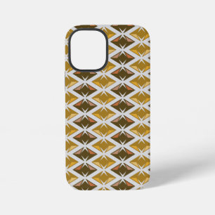Coque iPhone 12 Mini Motif Diamants Géométrique Pierres Précieuses Doré