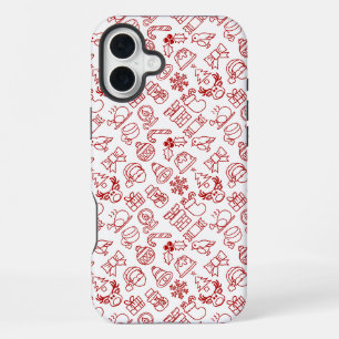 Coque iPhone 16 Plus Motif d'icône de Noël rouge