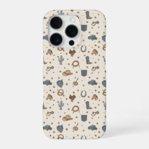 Coque iPhone 16 Pro Motif d'icônes western vintage