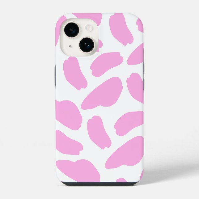 Coque iPhone Motif d'impression de vache rose (Verso)