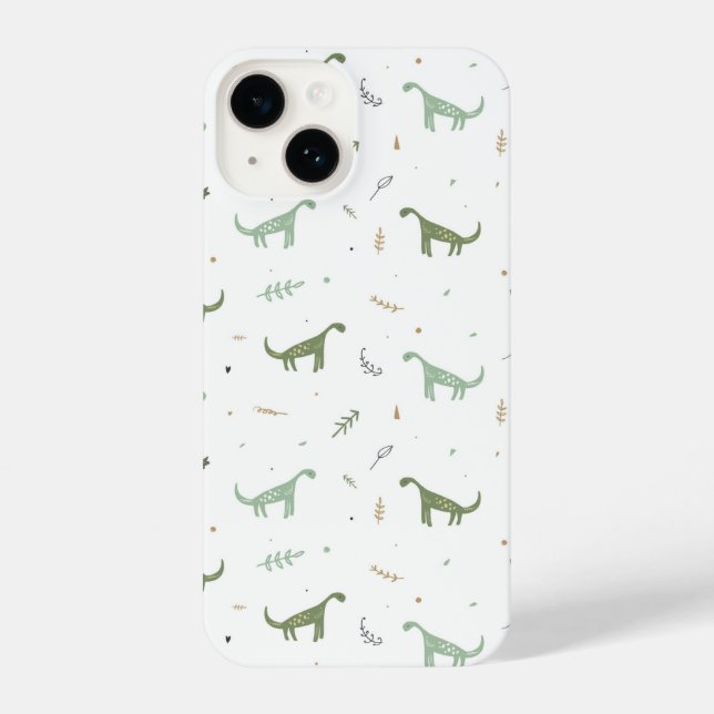 Coque iPhone Motif Dinosaure Vert (Verso)