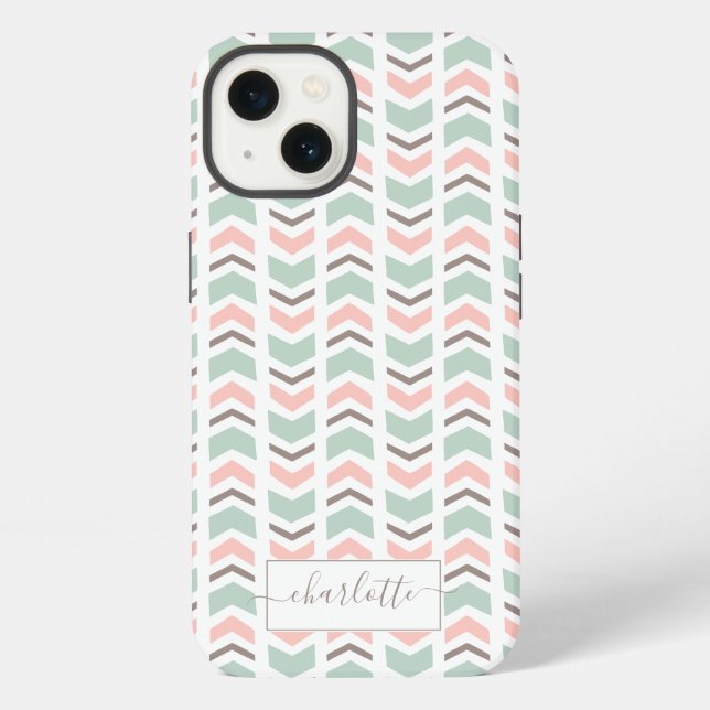 Coque iPhone Motif du chevron Boho (Verso)