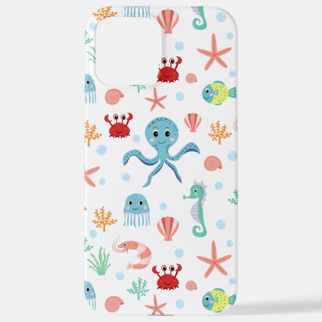 Coque iPhone Motif du monde marin (Verso)