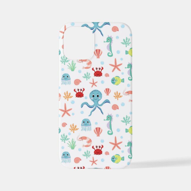 Coque iPhone Motif du monde marin (Verso)