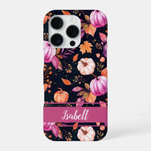 Coque iPhone 16 Pro Motif élégant de citrouilles et fleurs d'automne