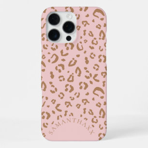 Coque iPhone 16 Pro Max Motif élégant de taches de léopard rose moderne fé