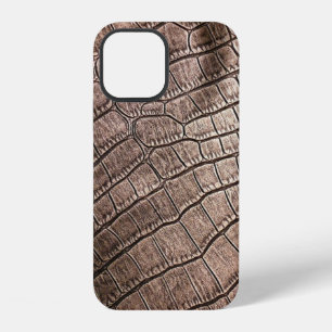 Coque iPhone 12 Motif élégant en cuir de près.