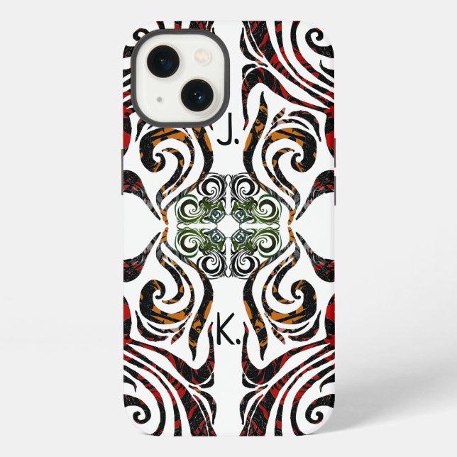 Coque iPhone Motif élégant et vos initiales (Verso)