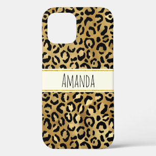 Coque iPhone 12 Motif Empreinte de léopard sauvage et exotique