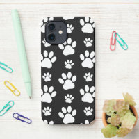 Motif, Empreintes de pattes, pattes de chien, noir