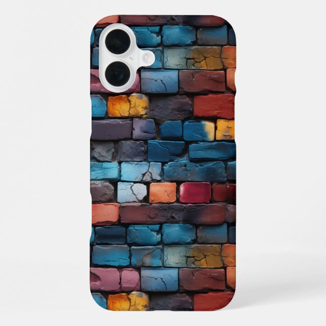 Coque iPhone Motif en briques colorées (Verso)
