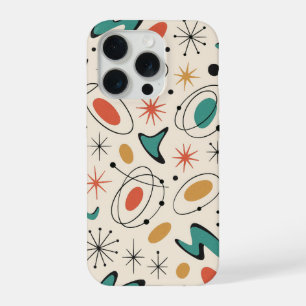Coque iPhone 15 Pro Motif en étoile éclatée de style Mid Century Moder