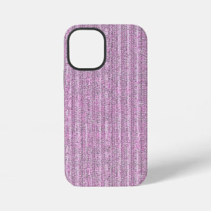 Coque iPhone 12 Mini Motif en tricot rayé Jersey en rose poudré