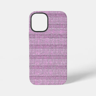 Coque iPhone 12 Mini Motif en tricot rayé Jersey en rose poudré