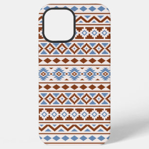 Coque iPhone 12 Pro Max Motif Essence Aztèque II Rouille Bleu Crème