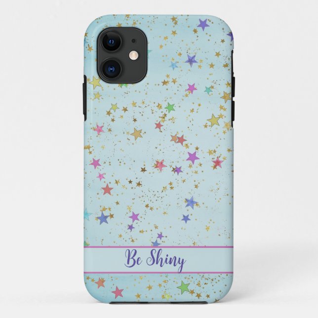 Coque iphone motif étoiles coloré (Dos)