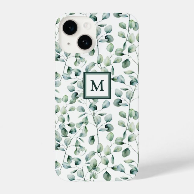 Coque iPhone Motif Eucalyptus aquarelle (Verso)