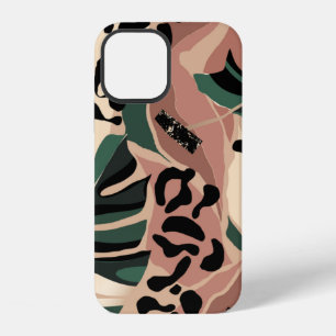 Coque iPhone 12 Motif exotique moderne avec peau de léopard. Créat
