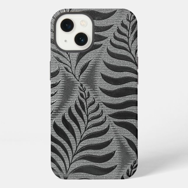 Coque iPhone Motif Feuille argent (Verso)