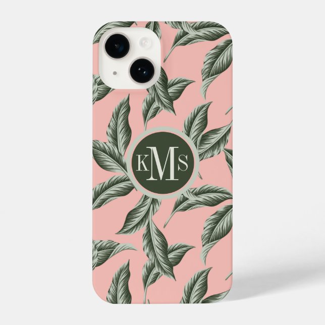 Coque iPhone Motif Feuille du jardin tropical (Verso)