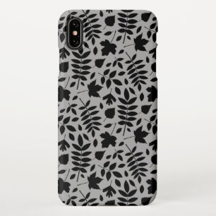 Coque iPhone XS Max Motif Feuille tombé noir sur gris