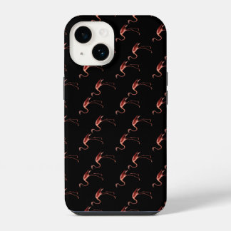 Coque Pour iPhone 14 motif flamant noir