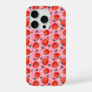Coque iPhone 15 Pro Motif Fleur de Fraisier