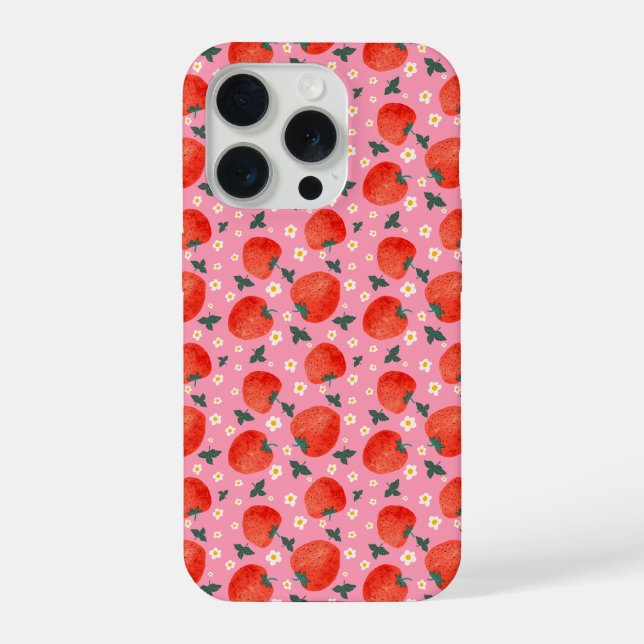 Coque iPhone Motif Fleur de Fraisier (Verso)