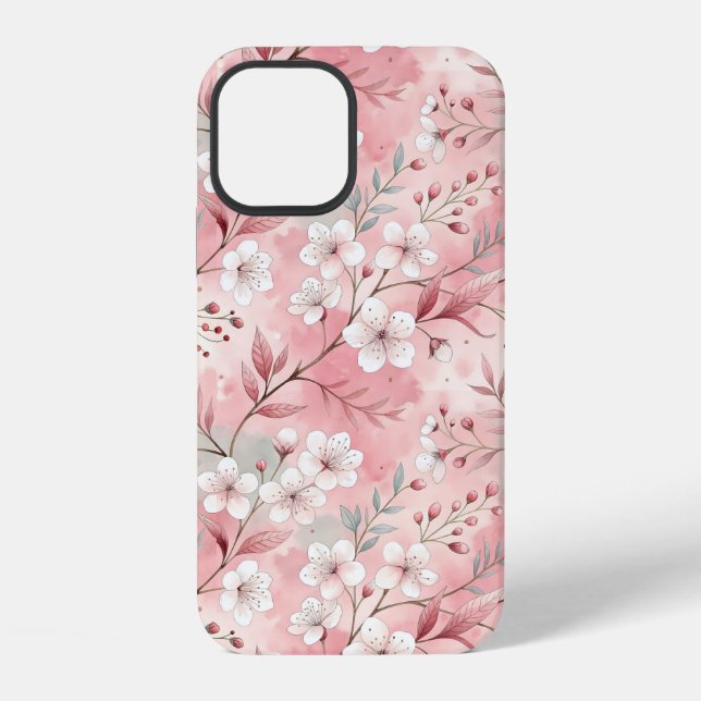 Coque iPhone Motif Fleur de Sakura Rose  (Verso)