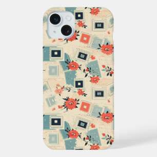 Coque iPhone 15 Plus Motif Fleur et Appareil Photo Vintage (3)