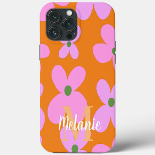 Etui iPhone 13 Pro Max Motif fleur groovy orange vif Nom