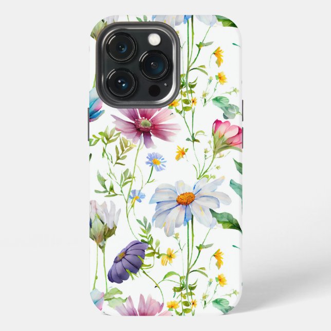 Coque iPhone Motif fleur sauvage moderne (Dos)