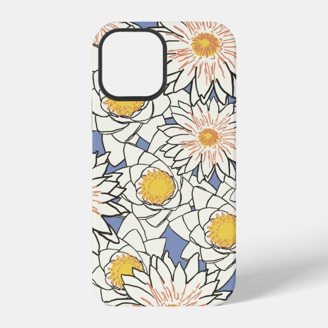 Coque iPhone Motif fleurs lotus lis (Verso)