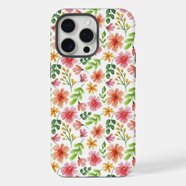 Coque iPhone Motif Fleurs Roses Aquarelle-69677 (Verso)