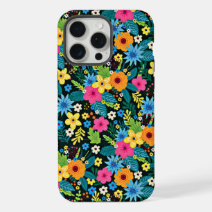 Coque iPhone 15 Pro Max Motif floral à fleurs vibrantes Ditsy - 43785