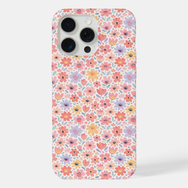 Coque iPhone Motif floral abstrait moderne (Verso)